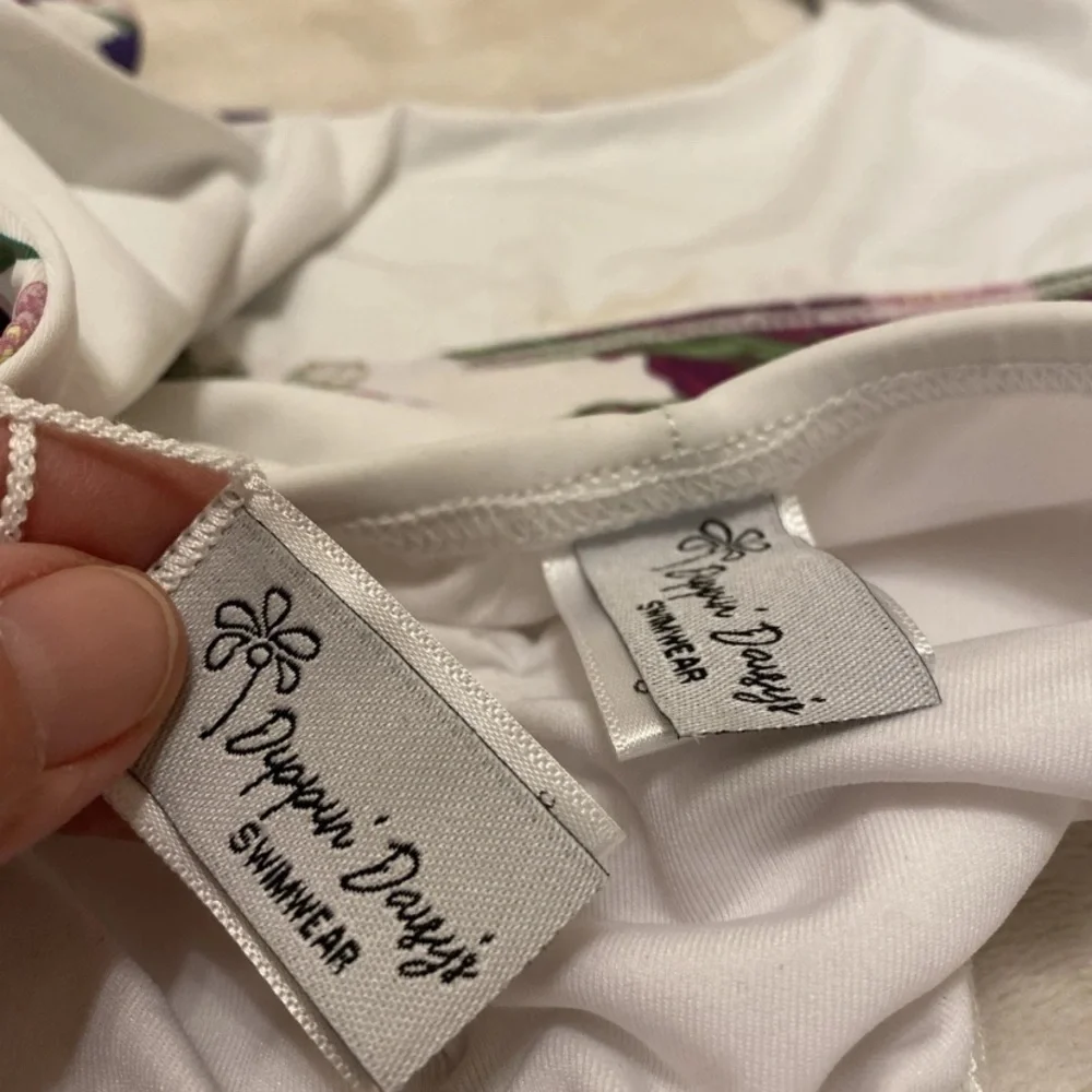 Dippin' Daisy's Floral Bikini Top with White Tie Bottoms